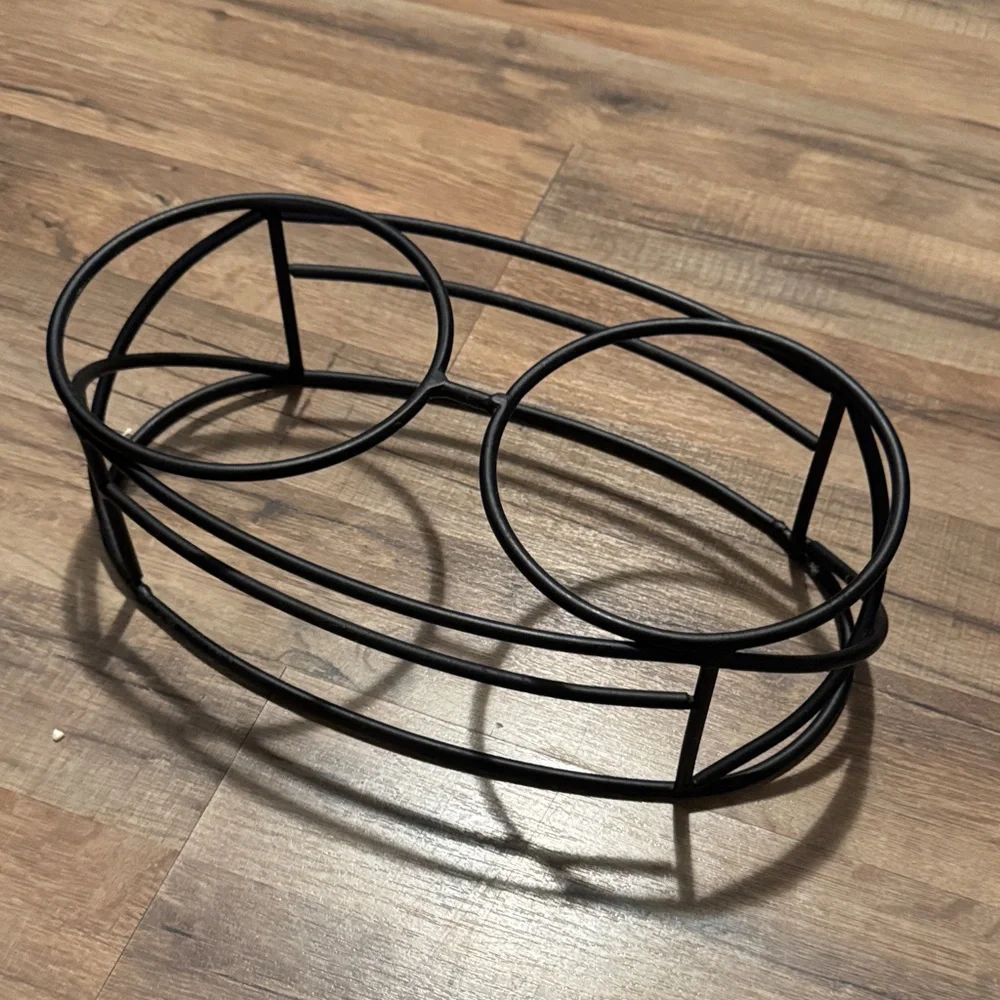 Black Metal Wire Pet Bowl Stand / Raiser